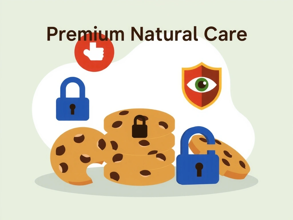 Illustration of various cookies and privacy symbols