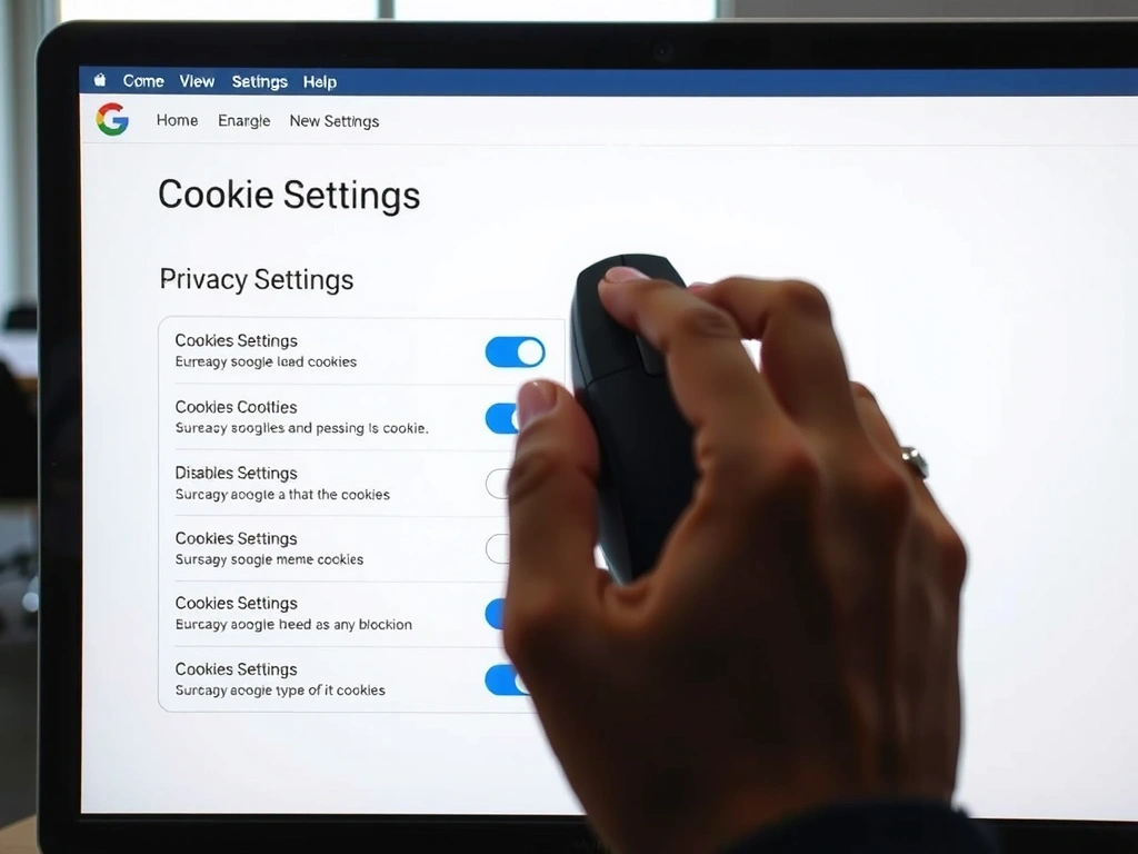 Person managing cookie settings in a browser window