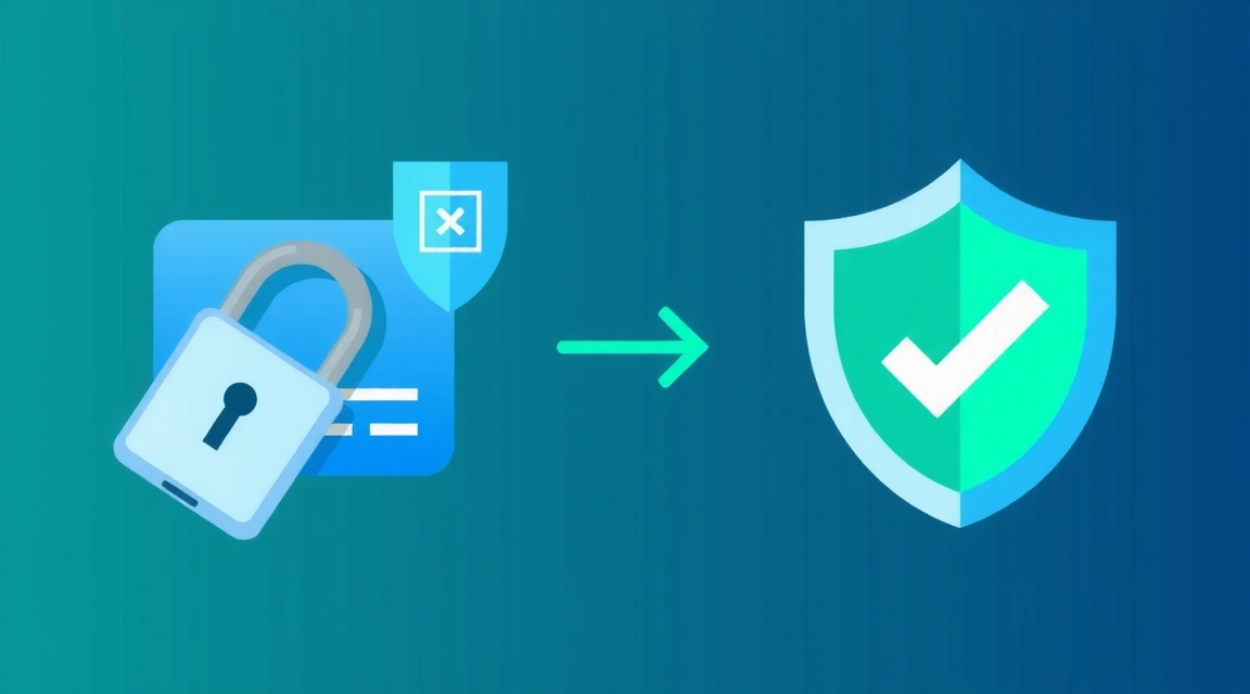 Illustration of data privacy and security with padlock and digital shield icons
